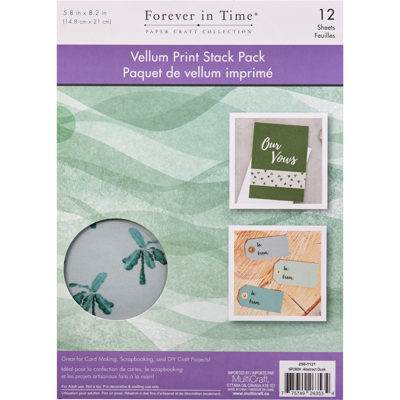 MultiCraft Vellum Foil Print Stack PacksAbstract Dusk 14.7x20.8cm (12