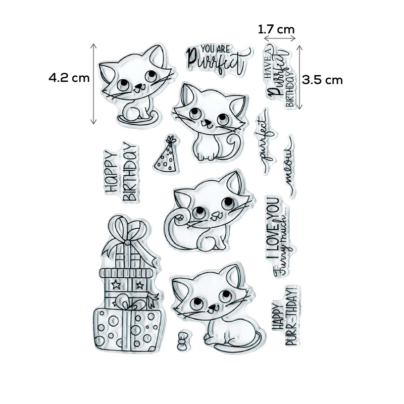 Lavender MultiCraft Clear Reusable Stamps-You Are Purrfect 10.92x16cm Stamping