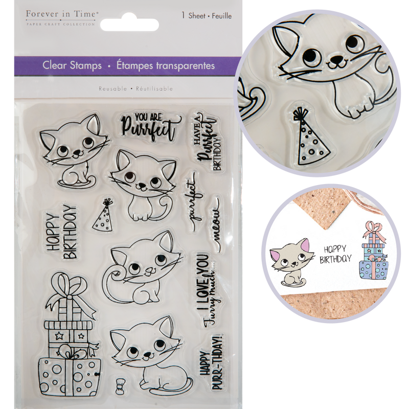 Gray MultiCraft Clear Reusable Stamps-You Are Purrfect 10.92x16cm Stamping