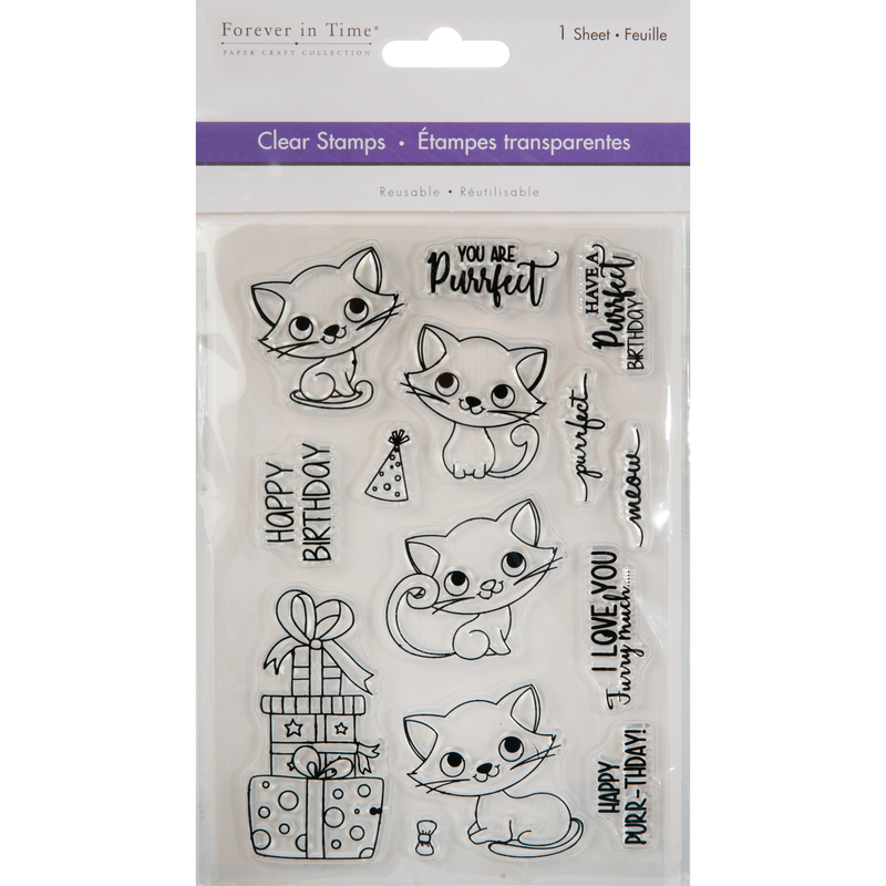 Gray MultiCraft Clear Reusable Stamps-You Are Purrfect 10.92x16cm Stamping