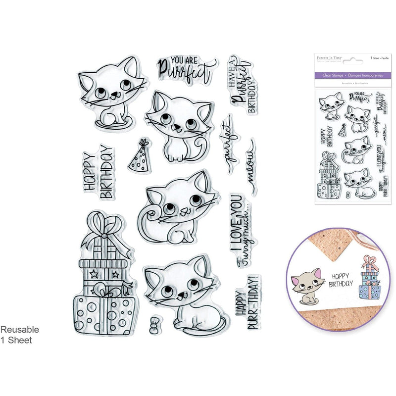 Light Gray MultiCraft Clear Reusable Stamps-You Are Purrfect 10.92x16cm Stamping