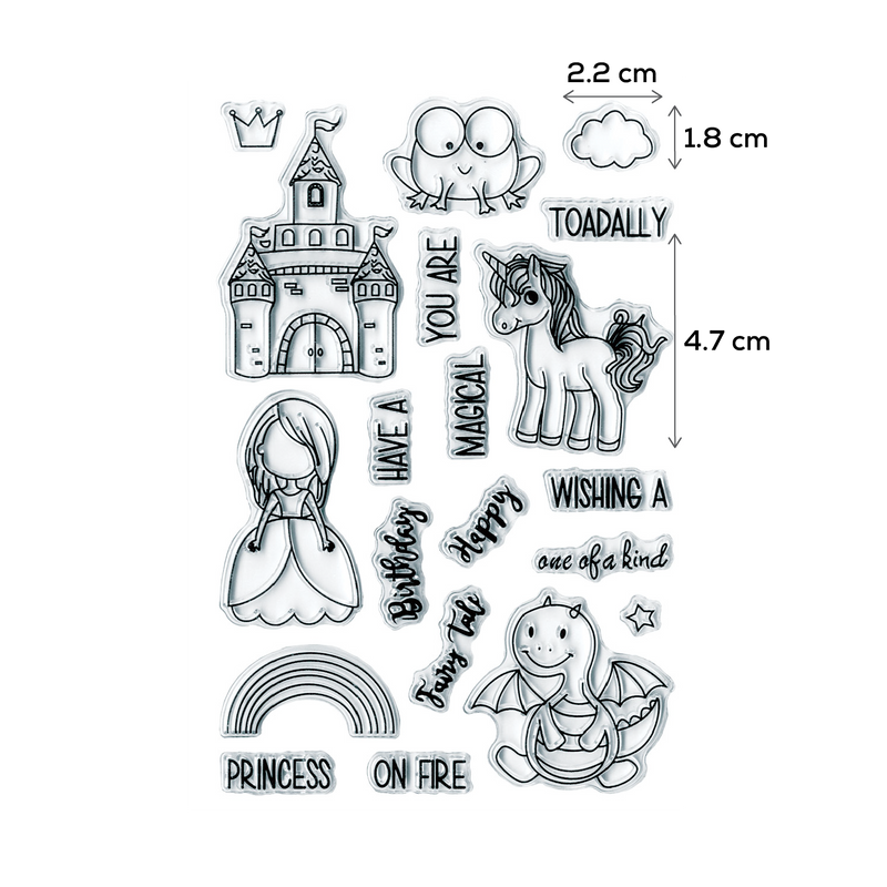 Light Gray MultiCraft Clear Reusable Stamps-Princess Party 10.92x16cm Stamping