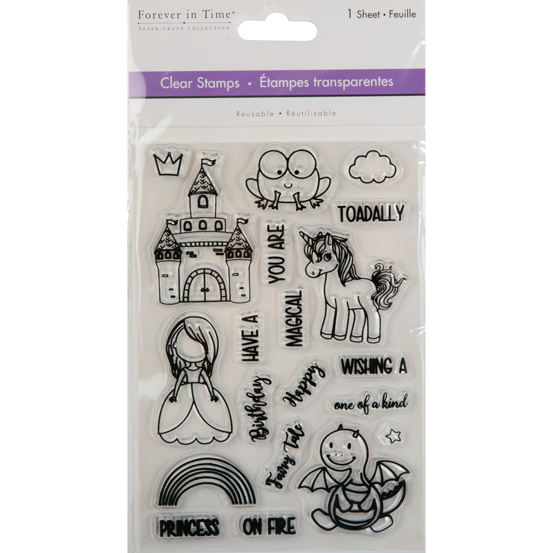 Gray MultiCraft Clear Reusable Stamps-Princess Party 10.92x16cm Stamping