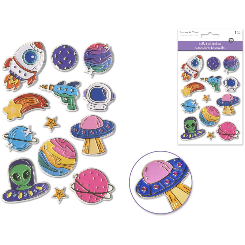 Thistle MultiCraft Paper Craft Stickers: Foil Puffy-Outer Space 10.9x15.5cm Paper Craft