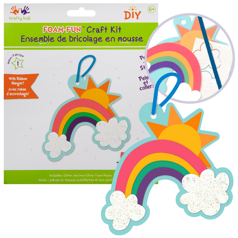 Light Gray MultiCraft Krafty Kids Kit: DIY Foam With Ribbon-Rainbow (Makes 1) Kids Activites