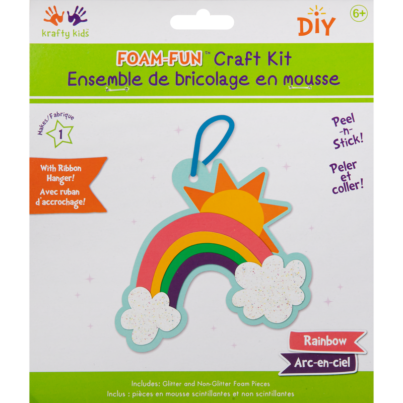 Light Gray MultiCraft Krafty Kids Kit: DIY Foam With Ribbon-Rainbow (Makes 1) Kids Activites