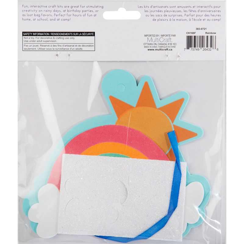 Light Gray MultiCraft Krafty Kids Kit: DIY Foam With Ribbon-Rainbow (Makes 1) Kids Activites