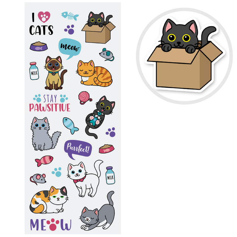 Dark Slate Gray MultiCraft Paper Craft Sticker: Classic Themes 'Clear' Photo Safe-Cat Life 12.7x30.5cm Paper Craft