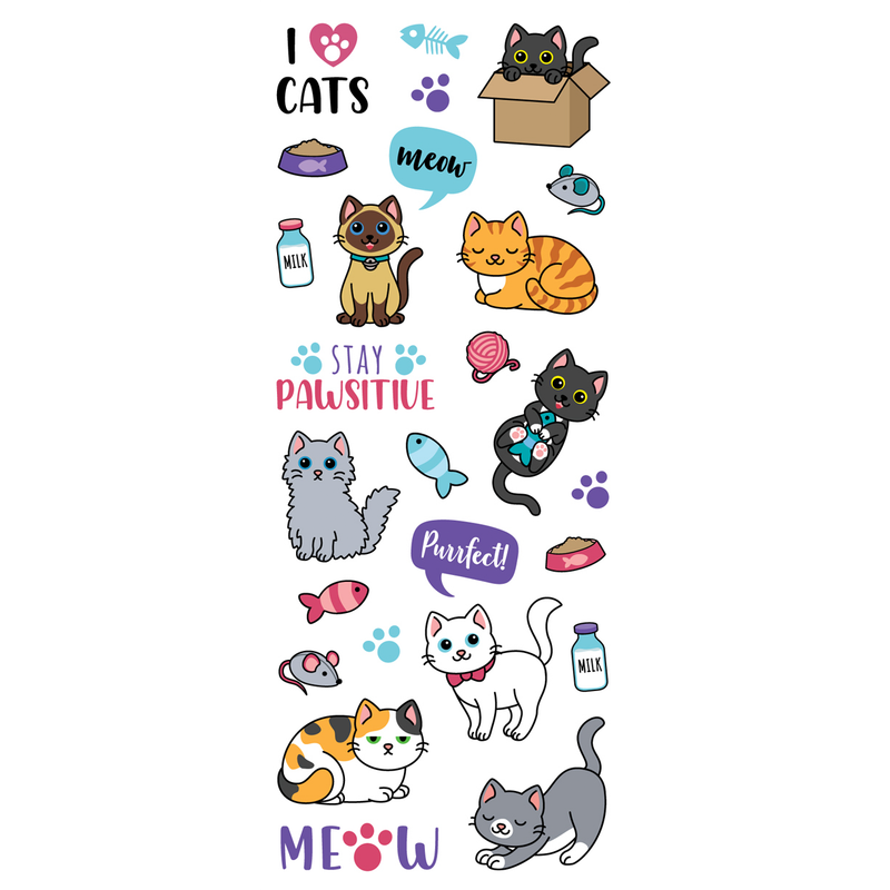 Dark Gray MultiCraft Paper Craft Sticker: Classic Themes 'Clear' Photo Safe-Cat Life 12.7x30.5cm Paper Craft