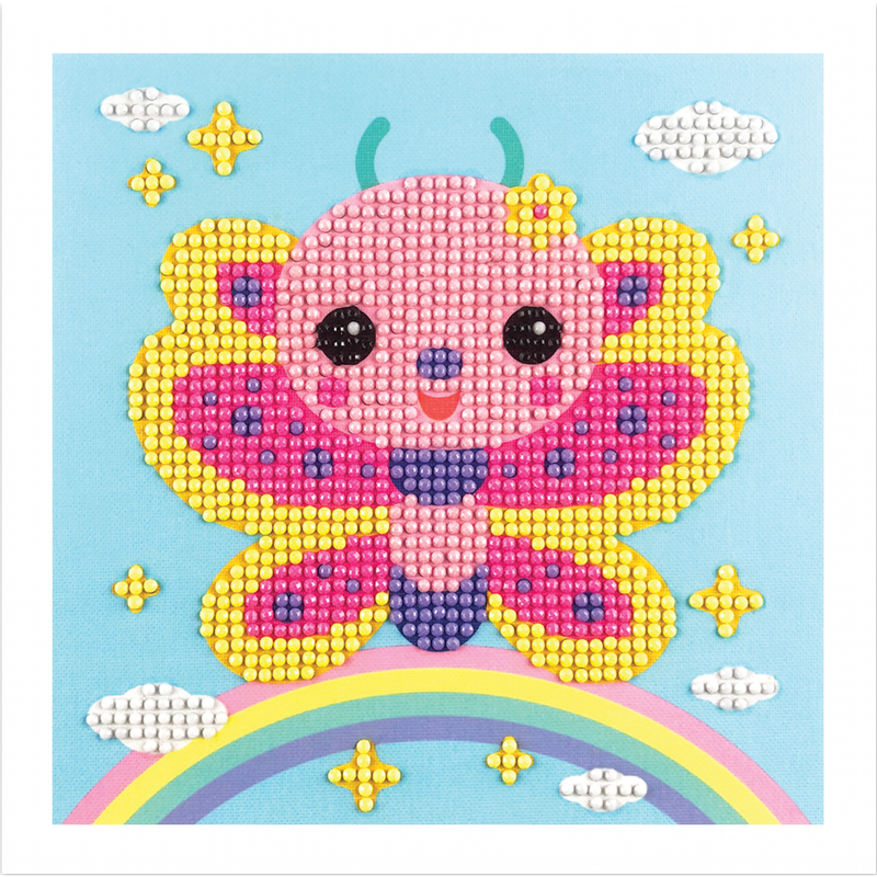 Light Gray MultiCraft Krafty Kids Kit: DIY Diamond Art Kit-Butterfly Rainbow Adult Craft Kit