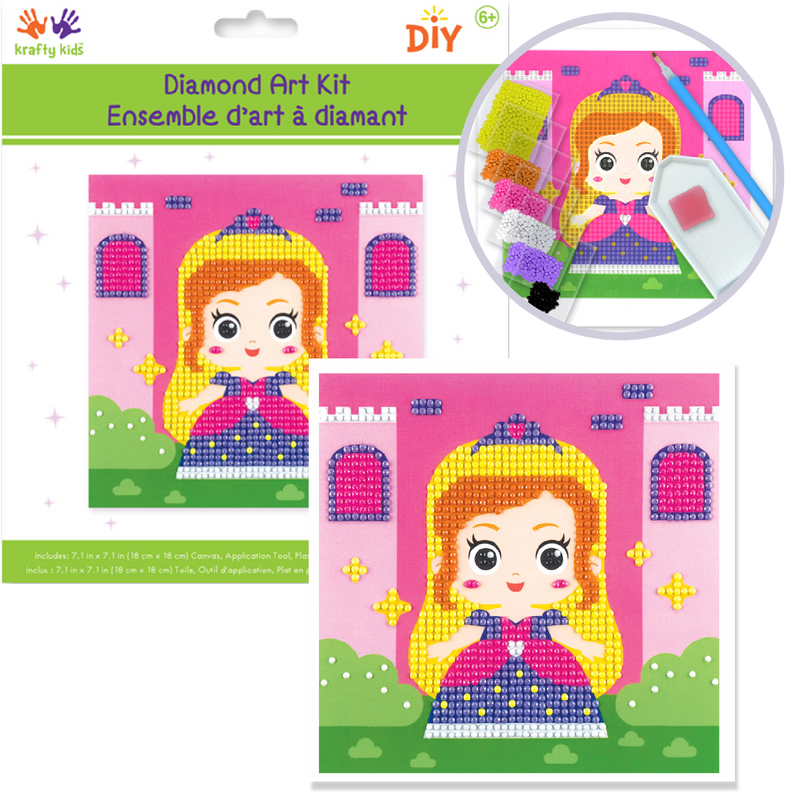 Thistle MultiCraft Krafty Kids Kit: DIY Diamond Art Kit-Princess Adult Craft Kit