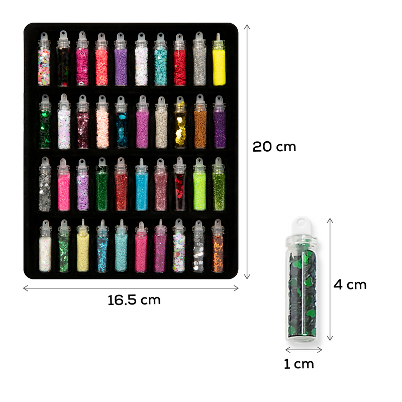 Black MultiCraft Craft Medley: Mini Glitter & Sequin Vials-Assorted Colours (40 Pieces) Craft Basics