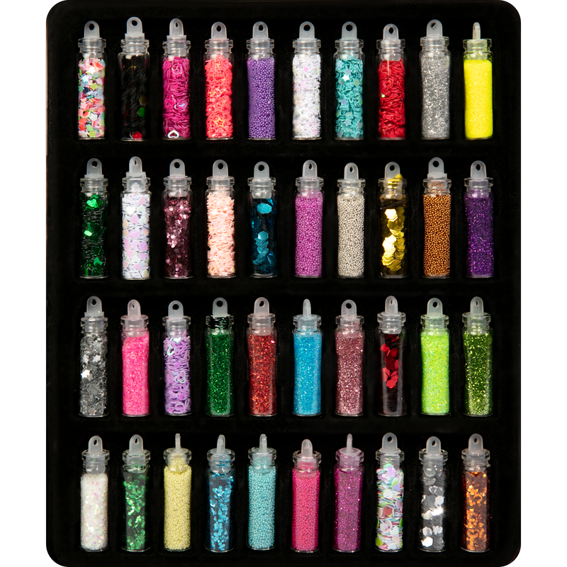 Black MultiCraft Craft Medley: Mini Glitter & Sequin Vials-Assorted Colours (40 Pieces) Craft Basics