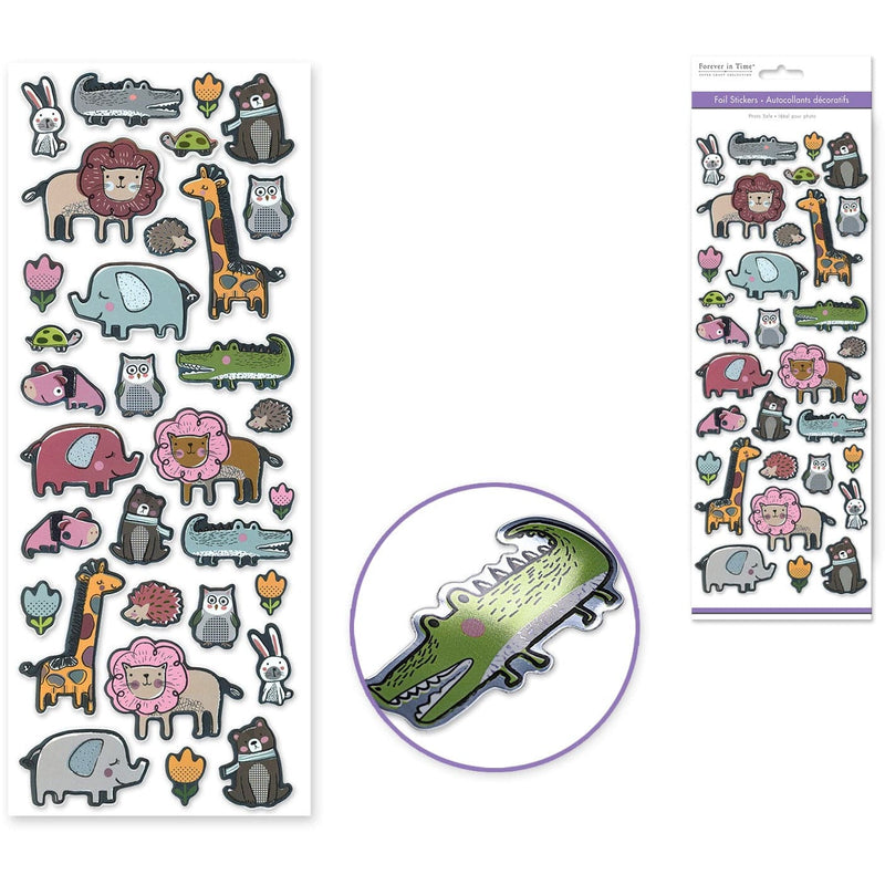 Light Gray MultiCraft Paper Craft Stickers: Foil Icons 3D-Animal Pals 12.1x30.5cm Paper Craft