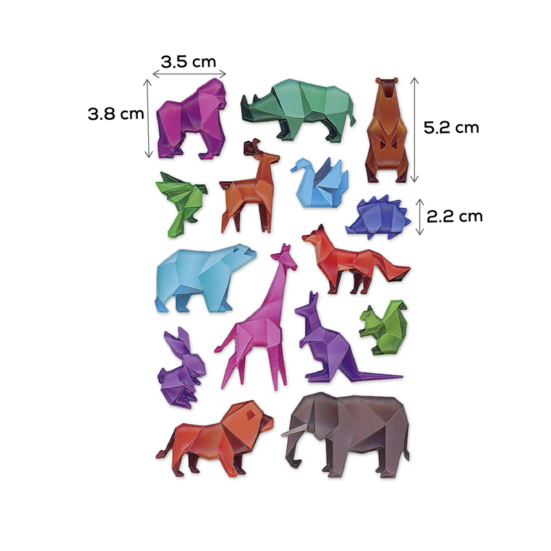 Dim Gray MultiCraft Paper Craft Sticker: 3D Origami Effects PVC-Animals 14.5x24.9cm Paper Craft