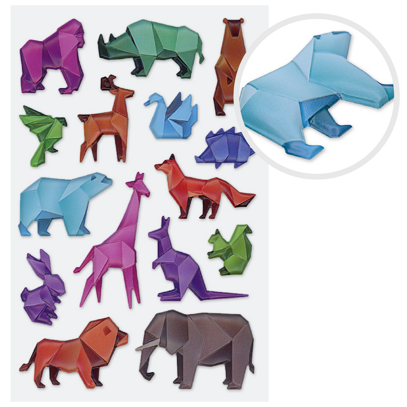 Dim Gray MultiCraft Paper Craft Sticker: 3D Origami Effects PVC-Animals 14.5x24.9cm Paper Craft