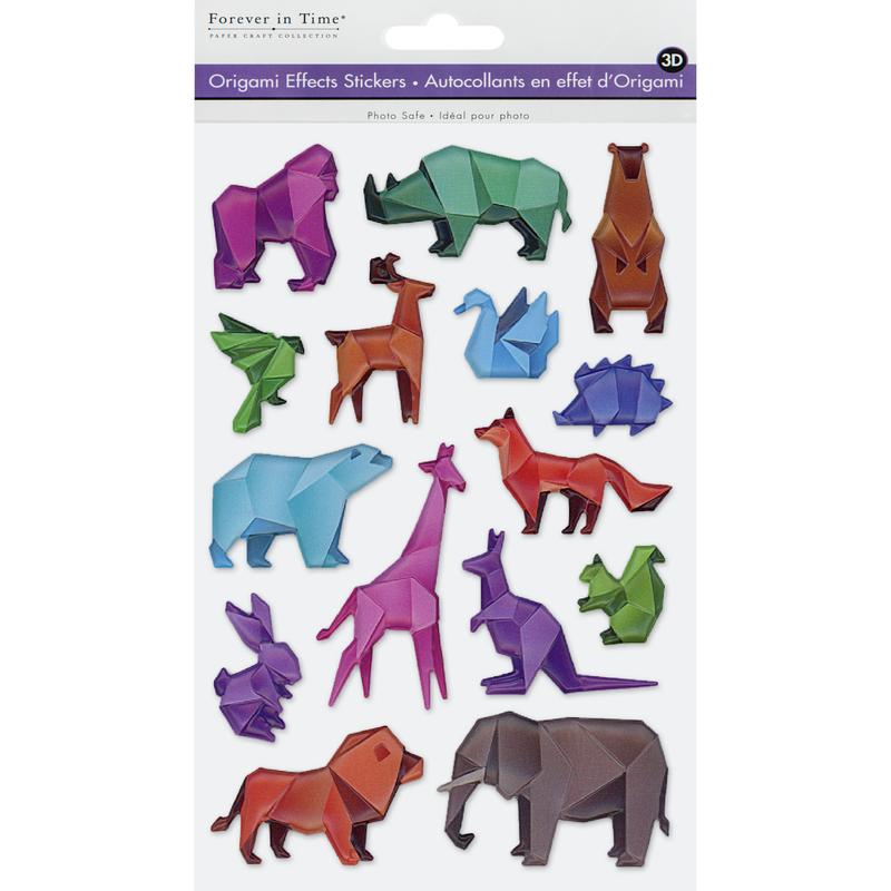 Dim Gray MultiCraft Paper Craft Sticker: 3D Origami Effects PVC-Animals 14.5x24.9cm Paper Craft