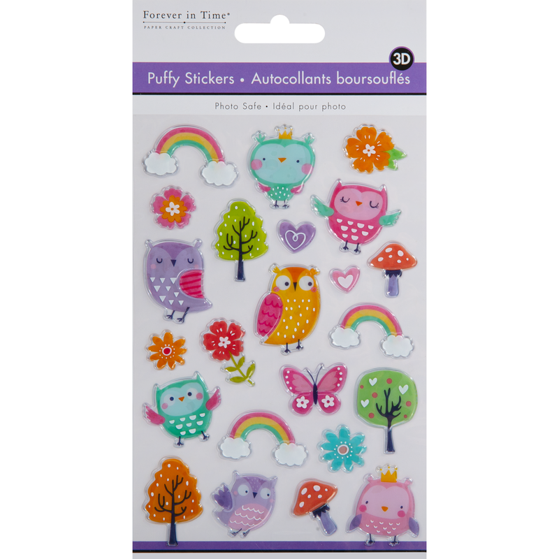 MultiCraft Paper Craft Sticker 3D PuffyOwl Frolic 10.4x19.1cm