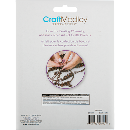 Light Gray MultiCraft Jewellery Craft Cord: Suede Look-Assorted Leatherette, 18m, (6 Colours) Jewelry Making