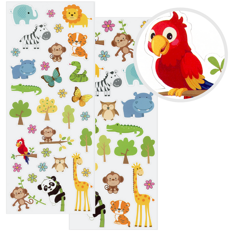 White Smoke MultiCraft Paper Craft Sticker: 2-Sticker Themed Set-Baby Animals 12.7x30.5cm Paper Craft