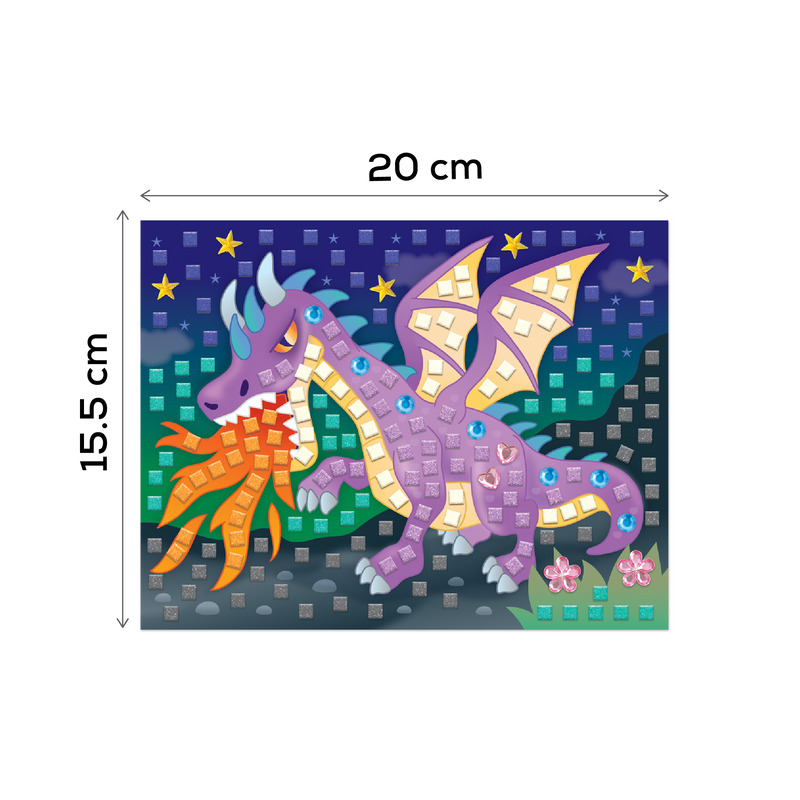 Dark Slate Blue MultiCraft Krafty Kids Kit: DIY Glitter Mosaic Art Kit With Gems-Dragon Craft Basics