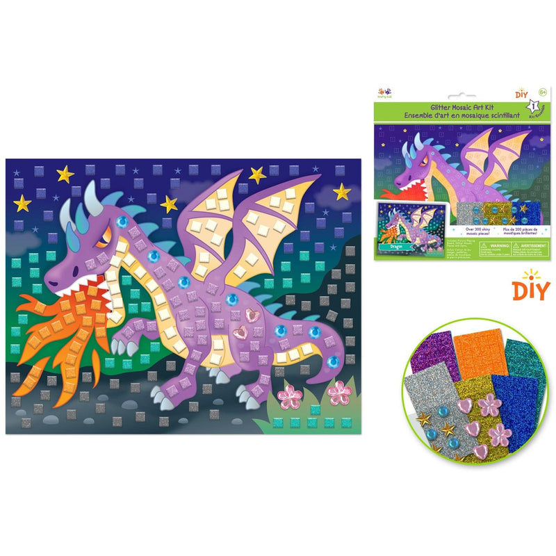 Dark Slate Gray MultiCraft Krafty Kids Kit: DIY Glitter Mosaic Art Kit With Gems-Dragon Craft Basics