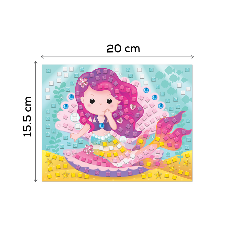 Light Gray MultiCraft Krafty Kids Kit: DIY Glitter Mosaic Art Kit With Gems-Mermaid Craft Basics