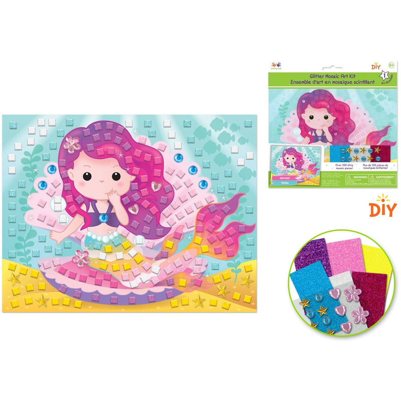 Thistle MultiCraft Krafty Kids Kit: DIY Glitter Mosaic Art Kit With Gems-Mermaid Craft Basics