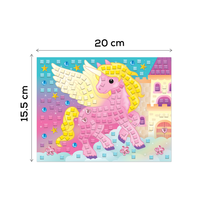 Thistle MultiCraft Krafty Kids Kit: DIY Glitter Mosaic Art Kit With Gems-Flying Unicorn Craft Basics