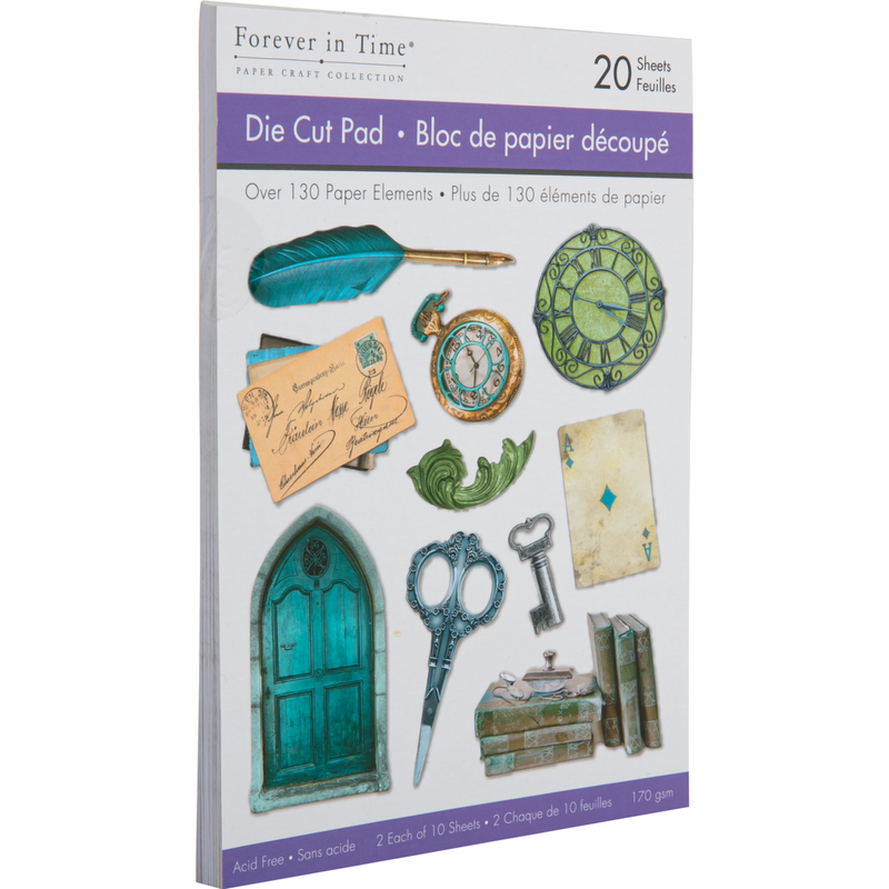 Light Gray MultiCraft Die Cut Pads-Turquoise 10.4x14.7cm, 2x10 Designs (20 Sheets) Paper Craft