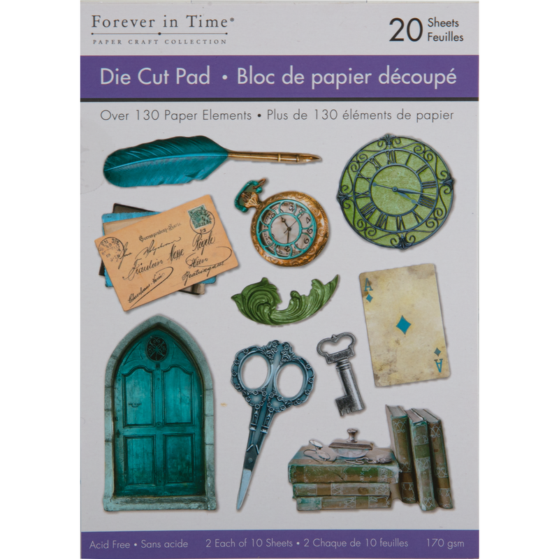 Dark Slate Gray MultiCraft Die Cut Pads-Turquoise 10.4x14.7cm, 2x10 Designs (20 Sheets) Paper Craft
