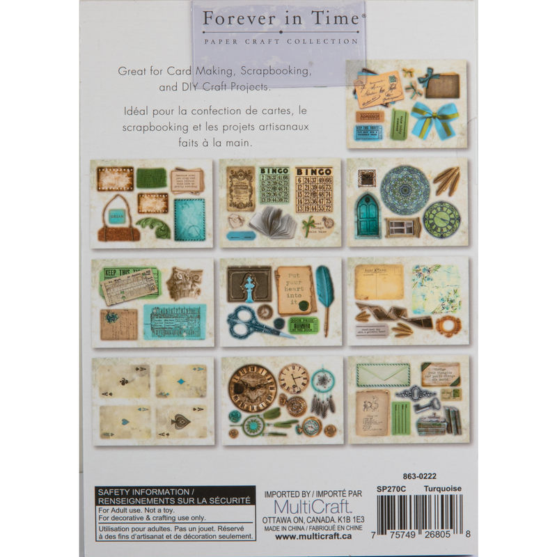 Gray MultiCraft Die Cut Pads-Turquoise 10.4x14.7cm, 2x10 Designs (20 Sheets) Paper Craft