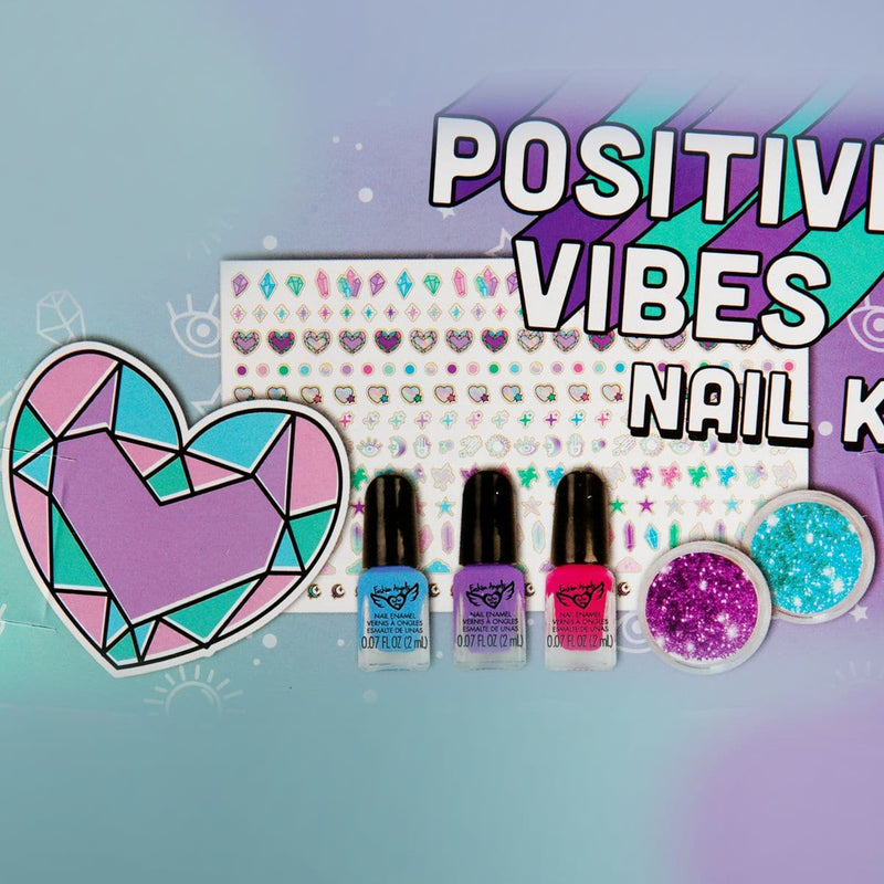 Dark Gray Positive Vibes Nail Kit Kids Craft Kits