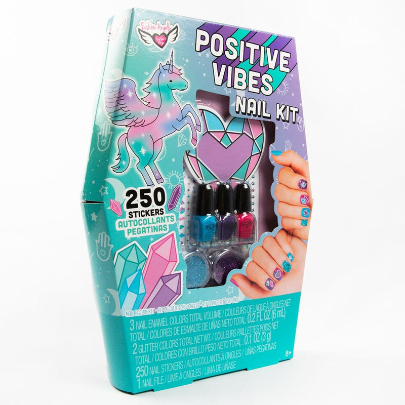 Dark Cyan Positive Vibes Nail Kit Kids Craft Kits