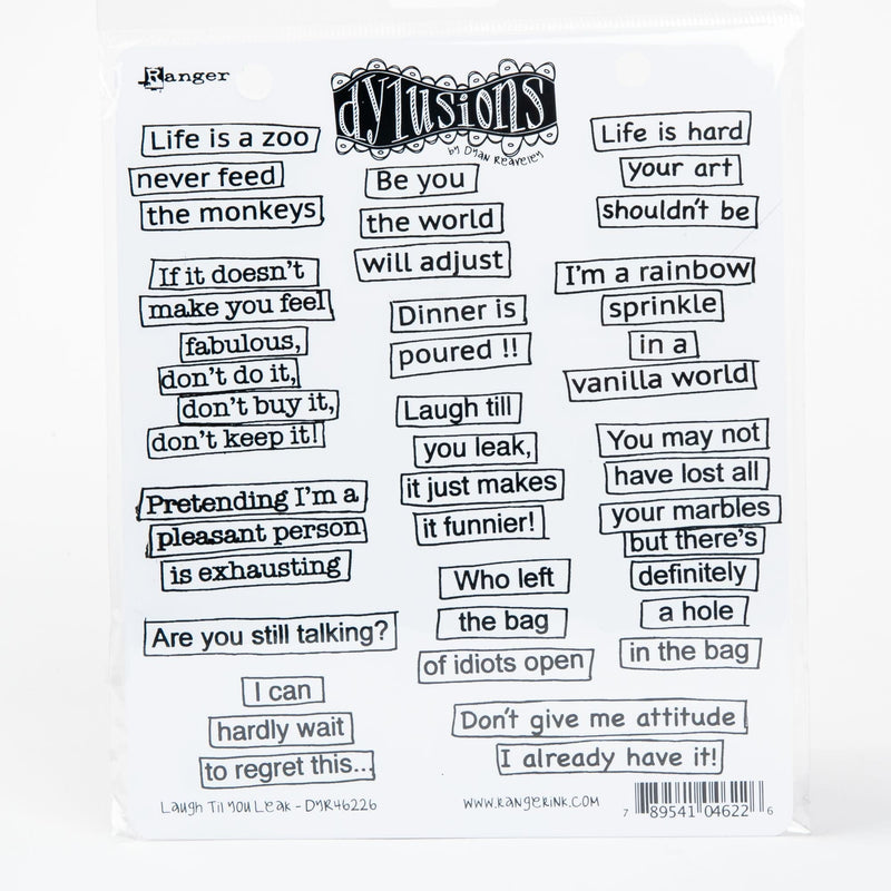 Gray Dyan Reaveley's Dylusions Cling Stamp Collections 21x17.5cm - Laugh Til You Leak Stamp Pads