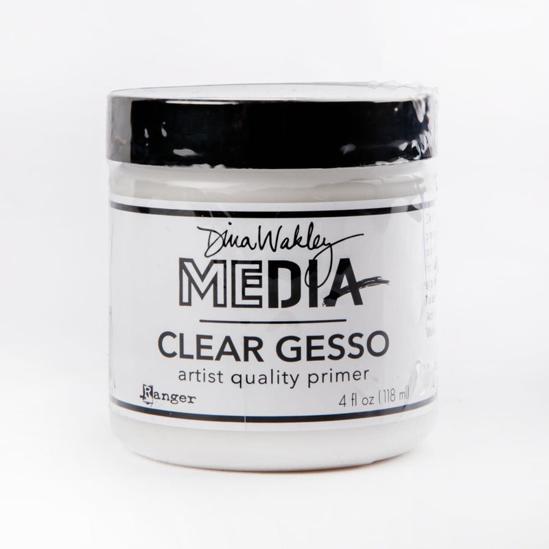 Gray Dina Wakley Media Gesso 4oz Jar-Clear Acrylic Paints