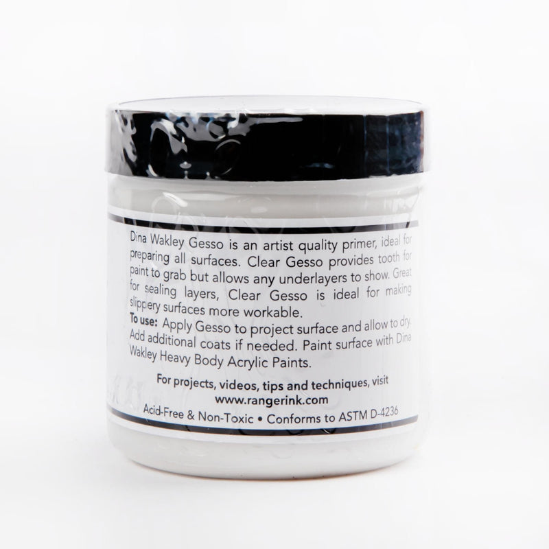 Gray Dina Wakley Media Gesso 4oz Jar-Clear Acrylic Paints