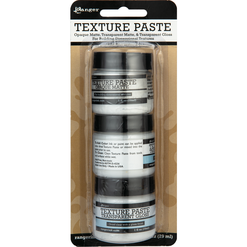 Dim Gray Ranger Texture Paste 1oz 3pk-29ml Each Of Texture, Matte, Gloss Acrylic Paints