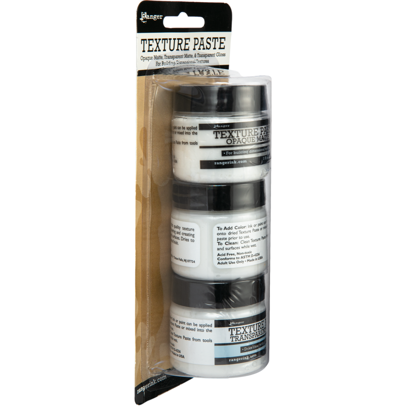 Gray Ranger Texture Paste 1oz 3pk-29ml Each Of Texture, Matte, Gloss Acrylic Paints