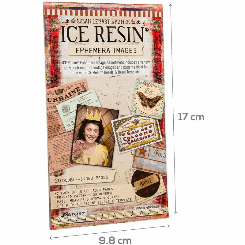 Gray Ice Resin Ephemera Image Assortment 20/Sheets Double Sided Resin Accessories