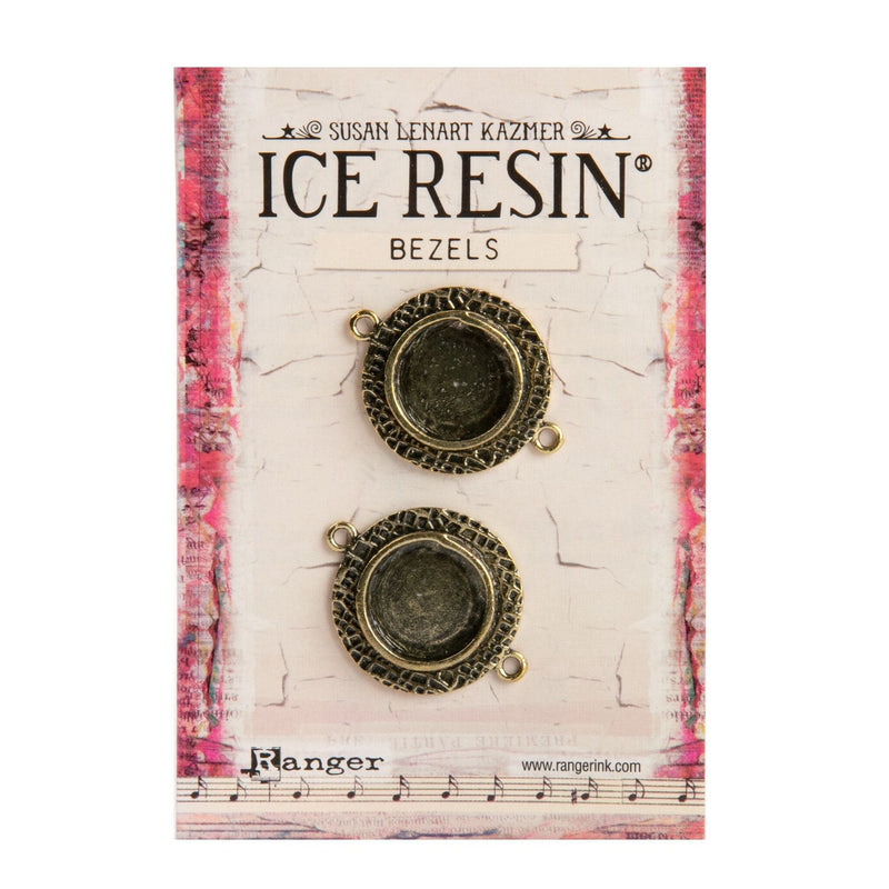 Dark Slate Gray Ice Resin Milan Bezels Closed Back Small Circle Antique Bronze Resin Jewelry Making