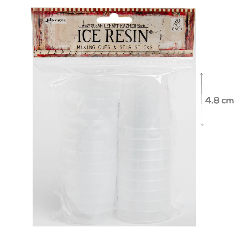 Light Gray Ice Resin Mixing Cups & Stir Sticks 20/Pkg Resin Accessories