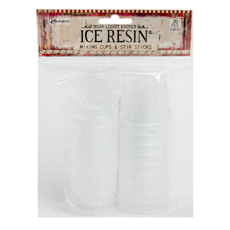 Light Gray Ice Resin Mixing Cups & Stir Sticks 20/Pkg Resin Accessories