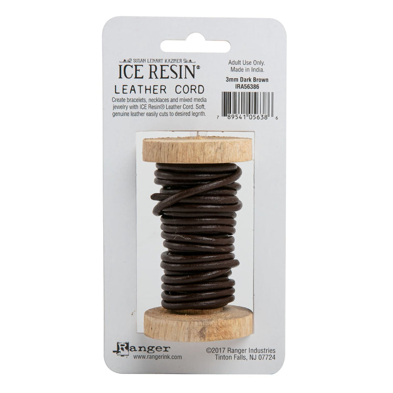 Black Ice Resin Leather Cording Soft 3mm - Dark Brown Resin Jewelry Making