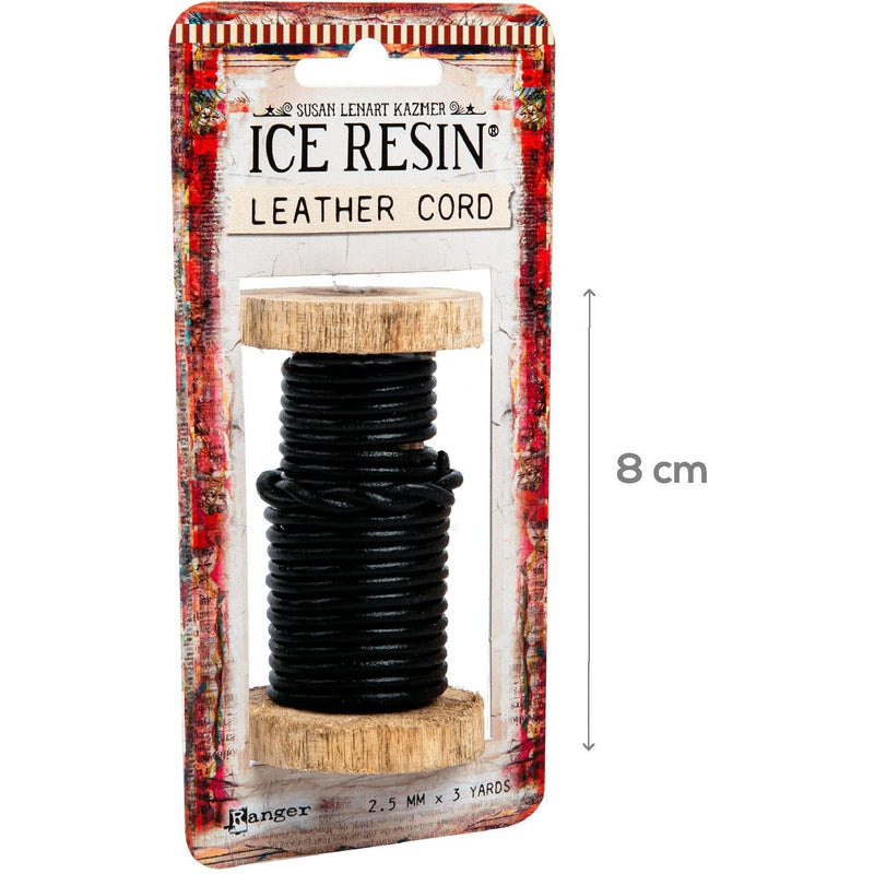 Black Ice Resin Leather Cording Soft 2.5mm - Black 2.7 metres Resin Jewelry Making