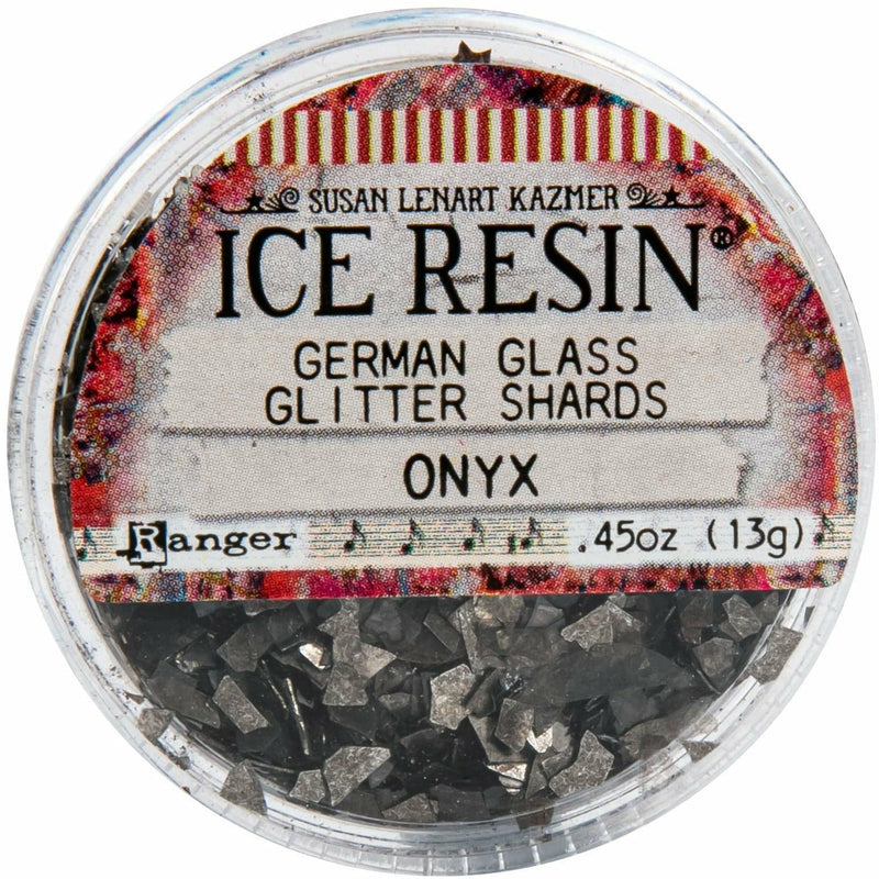 Gray Ice Resin Glass Glitter Shards - 13 grams - Onyx Resin Mix Ins