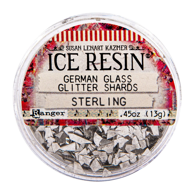 Gray Ice Resin Glass Glitter Shards -Sterling - 13 grams Resin Mix Ins