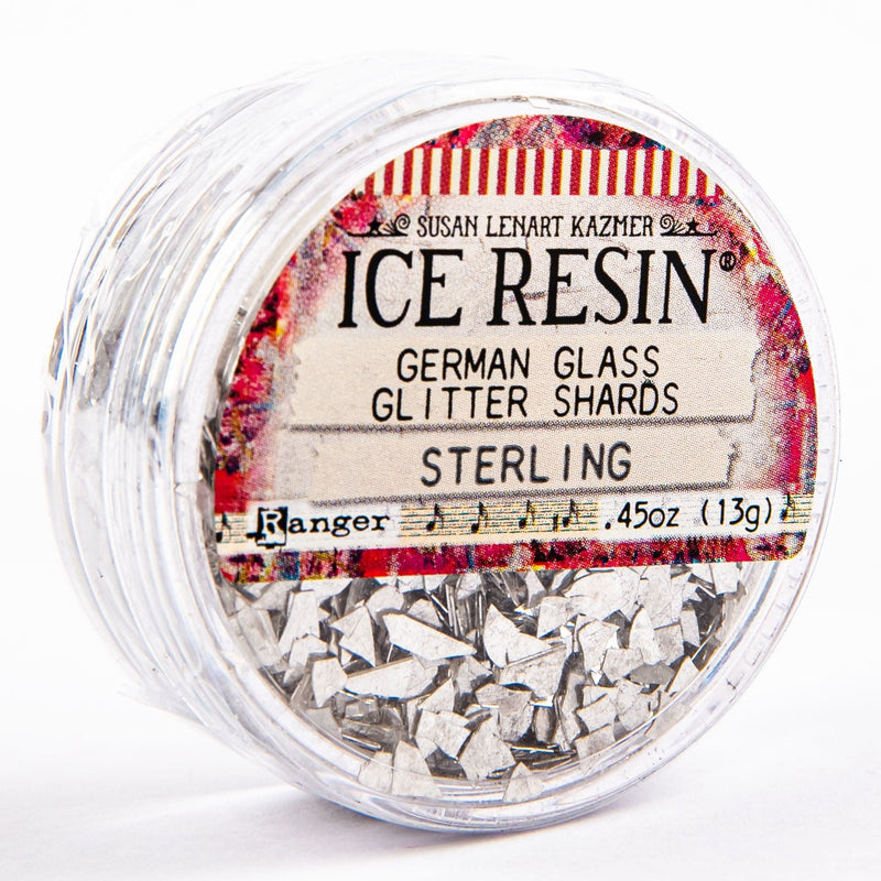 Antique White Ice Resin Glass Glitter Shards -Sterling - 13 grams Resin Mix Ins