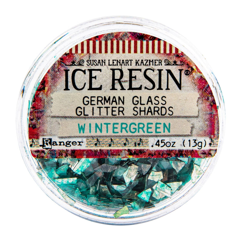 Gray Ice Resin Glass Glitter Shards - Wintergreen - 13 grams Resin Mix Ins