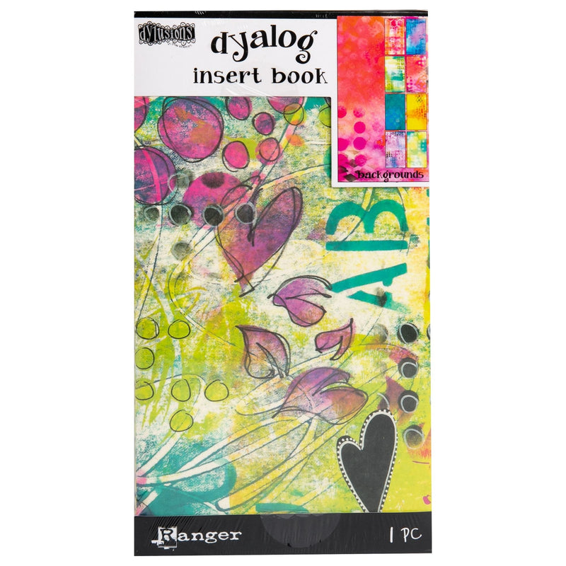 Yellow Green Dyan Reaveley's Dylusions Dyalog Insert Book 11x21cm - Backgrounds Planners and Journals
